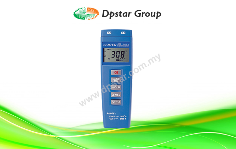 Dual Input Thermometer - CENTER 308 Series