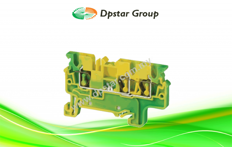 Spring Clamp Terminal Blocks - Top Entry Terminal Blocks - Grounding - Connectwell CXG2.5/3