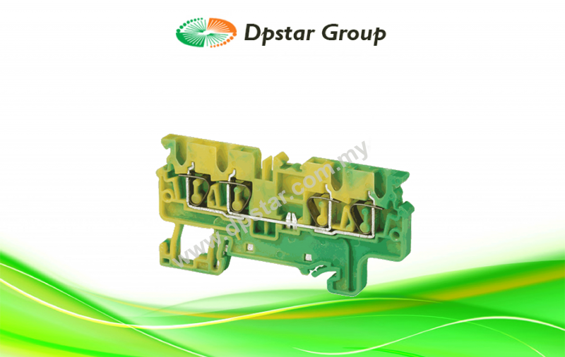 Spring Clamp Terminal Blocks - Top Entry Terminal Blocks - Grounding - Connectwell CXG2.5/4