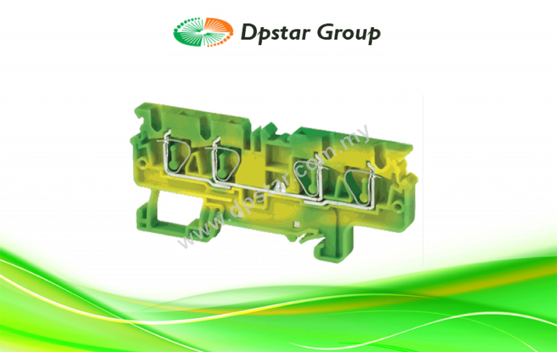 Spring Clamp Terminal Blocks - Top Entry Terminal Blocks - Grounding - Connectwell CXG4/4