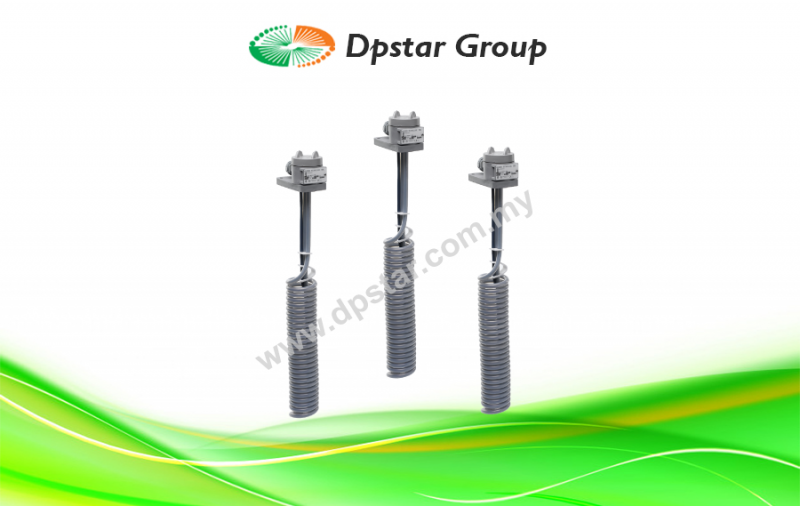 HX Style Fluoropolymer Heater | Heating Elements Spiral Over the Side Single Phase Heater