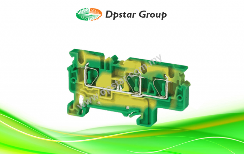 Spring Clamp Terminal Blocks - Top Entry Terminal Blocks - Grounding - Connectwell CXG4/3
