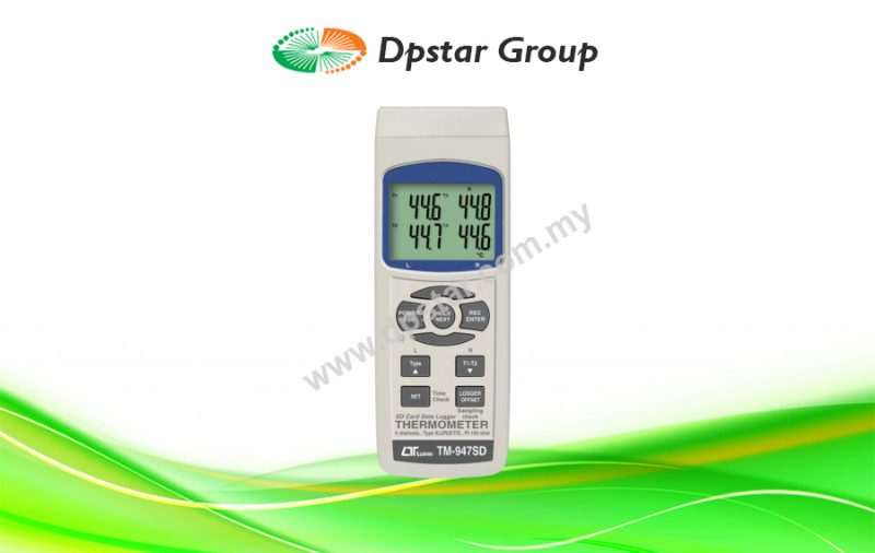 4 Channels Thermometer + SD Card Real Time Data Recorder - Lutron TM-947SD