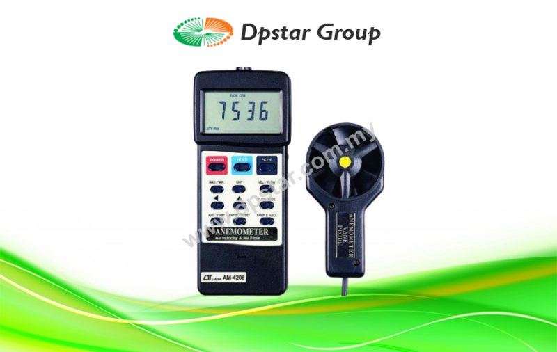 Anemometer, Air Flow + Air Velocity - Lutron AM-4206