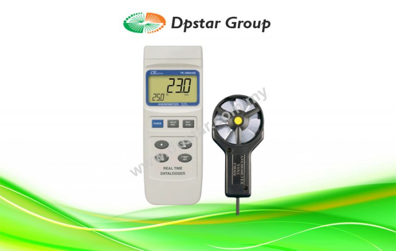 Anemometer, Real Time Data Logger + Air Flow - Lutron YK-2005AM