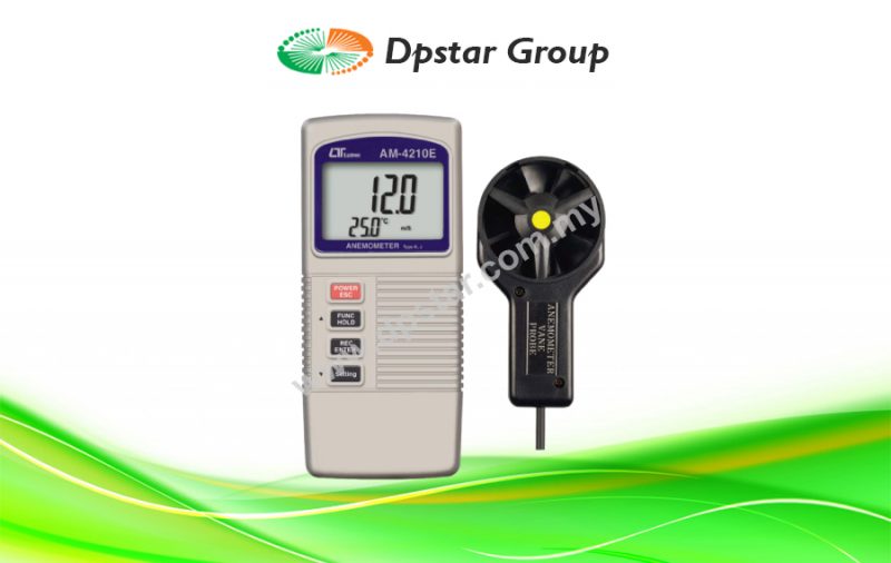 Anemometer, + Type K/J Temperature - Lutron AM-4210