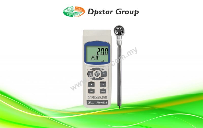 Anemometer + Type K/J Temperature - Lutron AM-4232