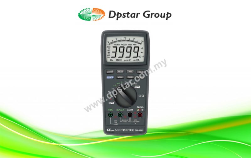 CAT III-1000V Auto Range DMM, Bar Graph, RS-232 - Lutron DM-9960