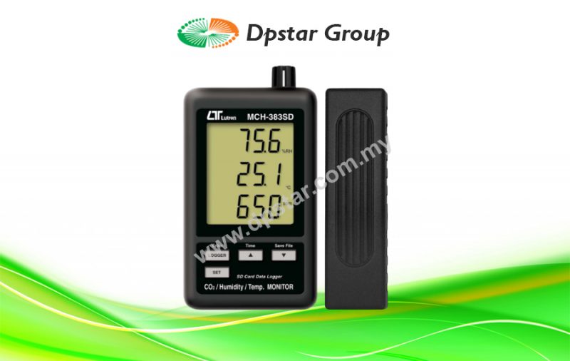 CO2 / Humidity / Temperature Data Recorder + SD Card Real Time Data Recorder  – Lutron MCH-383SD