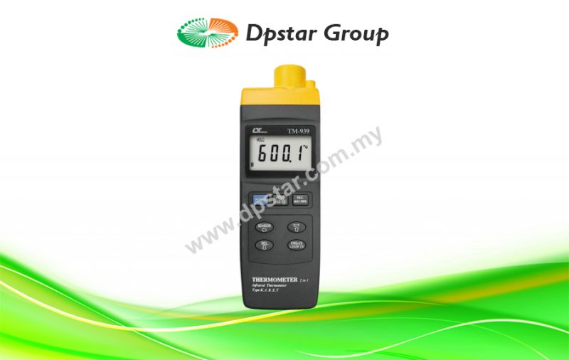 High Temperature IR Thermometer + Type K/J/R/E/T - Lutron TM-939