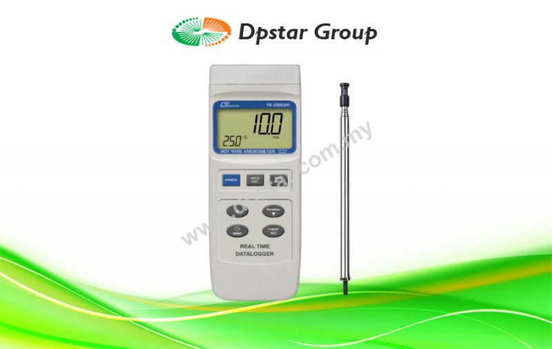 Hot Wire Anemometer, Real Time Data Logger + Air Flow - Lutron YK-2005AH