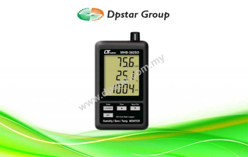 Humidity / Barometer / Temperature Data Recorder + SD Card Real Time Data Recorder  – Lutron MHB-382SD