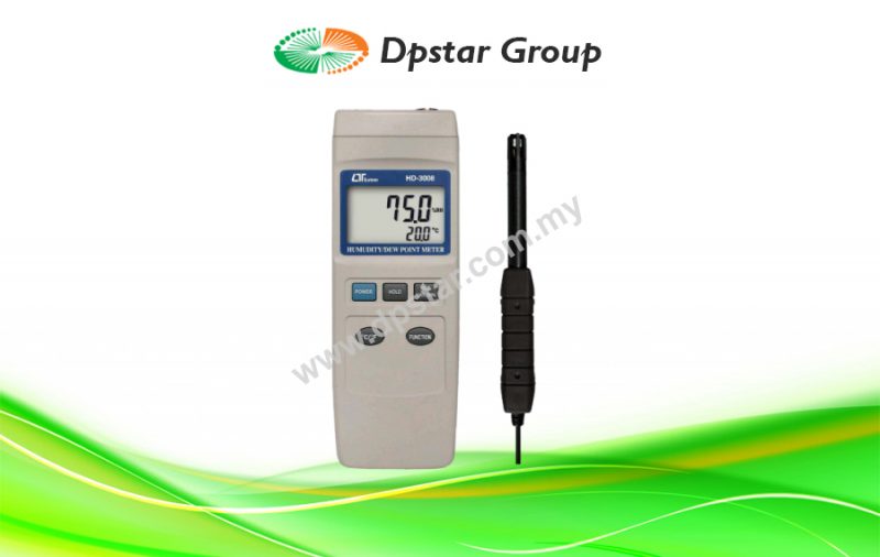 Humidity & Dew Point Meter + Type K Thermometer - Lutron HD-3008