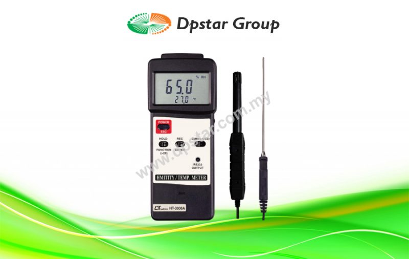 Humidity / Temperature Meter + Type K/J Temperature, RS-232 - Lutron HT-3006A