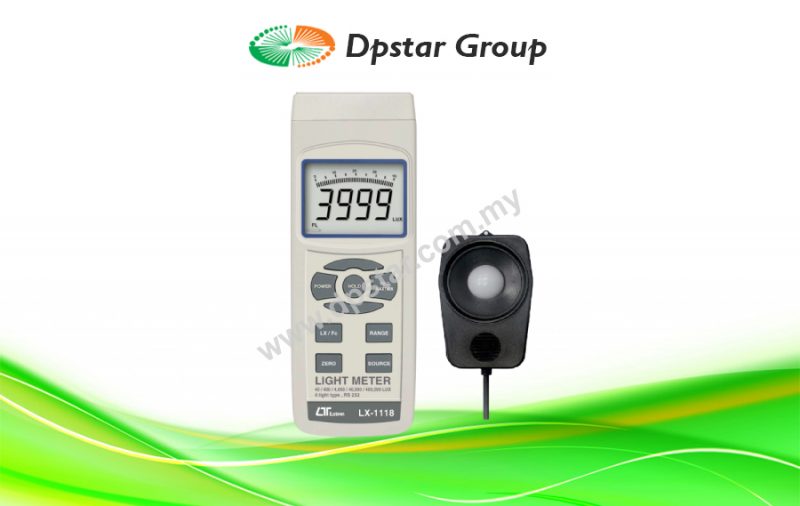 Light Meter, 4 Light Type, Bar Graph Display, Wide Range - Lutron LX-1118