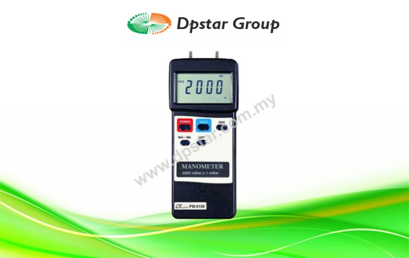 Manometer, 2000 Mbar, Differential Input – Lutron PM-9100