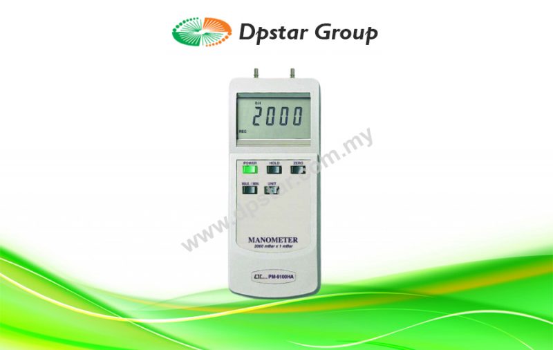 Manometer, 2000 Mbar, Differential Input – Lutron PM-9100HA