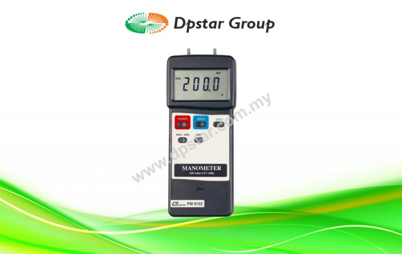 Manometer, 200 Mbar, Differential Input – Lutron PM-9102