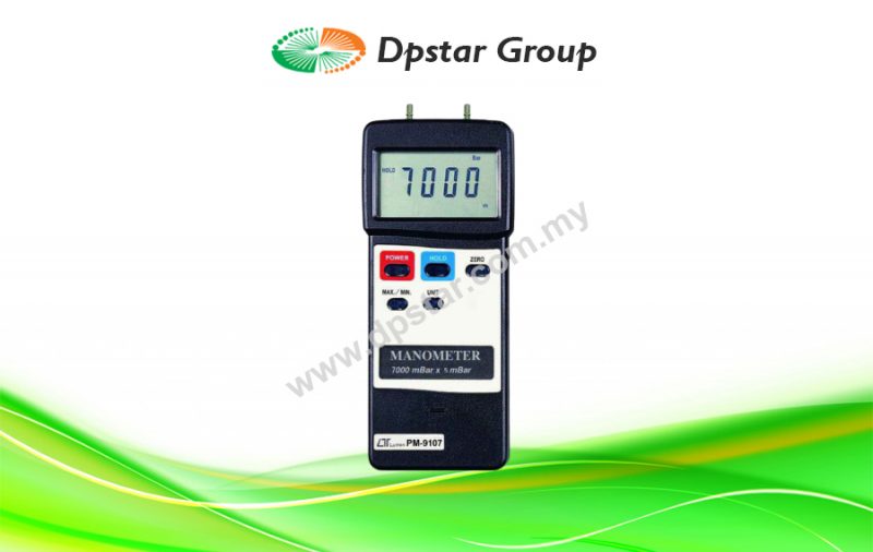Manometer, 7000 Mbar, Differential Input – Lutron PM-9107