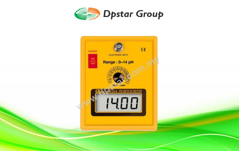 PH Bench Meter With Temperature Compensation Adjustment - Lutron PH-214