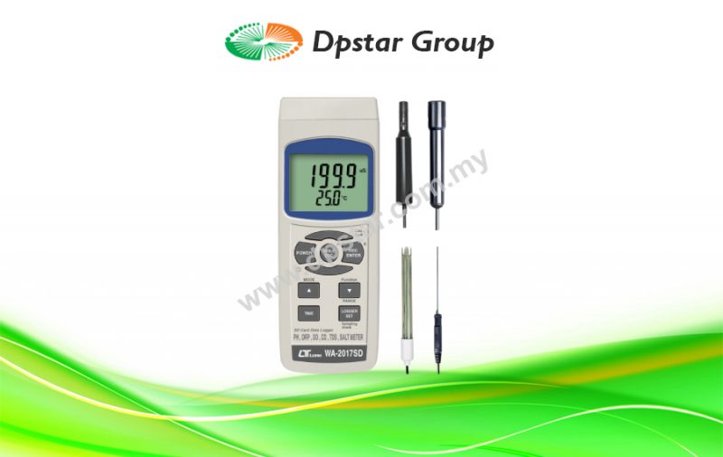 pH/ORP, DO, CD/TDS, Salt Meter + SD Card Real Time Data Recorder – Lutron WA-2017SD