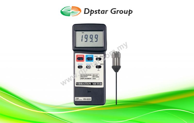 Vibration Meters Acceleration / Velocity / Displacement, RS-232  – Lutron VB-8220