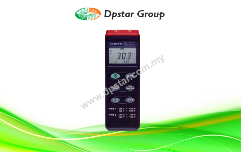 Dual Input Thermometer (K/J Type) – CENTER 303 Series